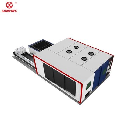 Βιομηχανική διπλή τραπέζι 3000w φύλλο και σωλήνα μηχανή κοπής μετάλλου με λέιζερ με HIWIN οδήγηση
