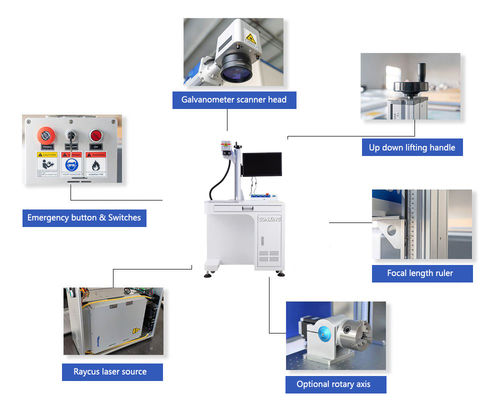 Λογισμικό ελέγχου JCZ GONXING Desktop Fiber Laser Marking Machine 30W 50W 80W 100W για μη μεταλλικό μέταλλο
