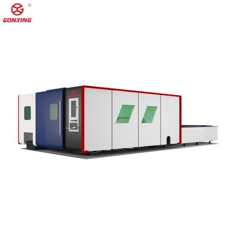 Βιομηχανική διπλή τραπέζι 3000w φύλλο και σωλήνα μηχανή κοπής μετάλλου με λέιζερ με HIWIN οδήγηση